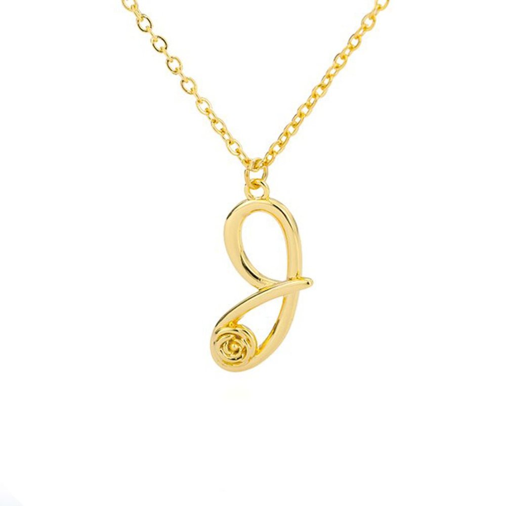 Letter Flower Necklace - Letter J